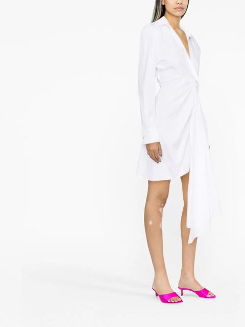 Off-White draped asymmetric cotton-poplin shirt dress