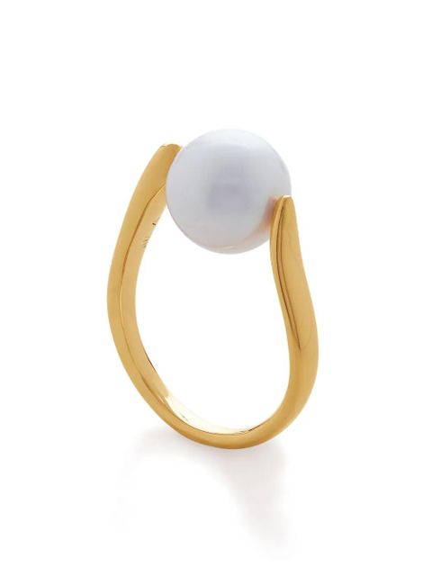 Monica Vinader Nura pearl-detail ring - White - zdjęcie produktu nr 2