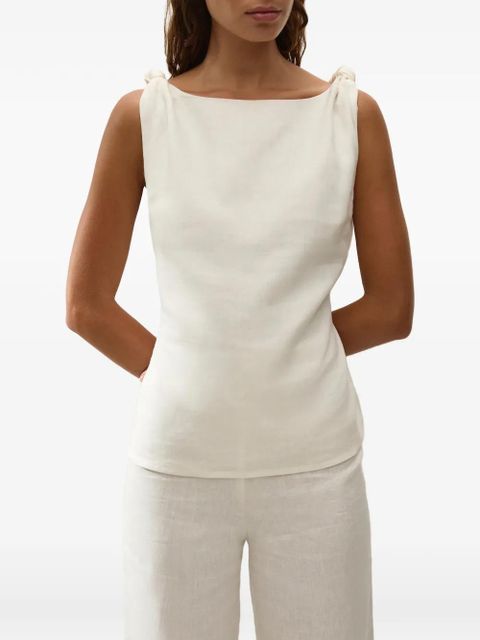 Faithfull the Brand Flor knot-detail top - White