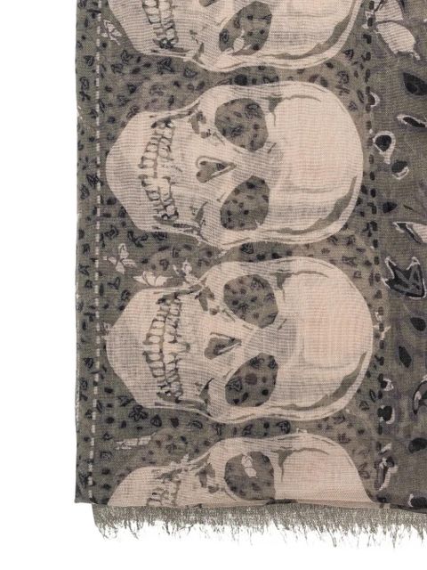 Zadig&Voltaire skull-print fringed scarf - Grey - zdjęcie produktu nr 2