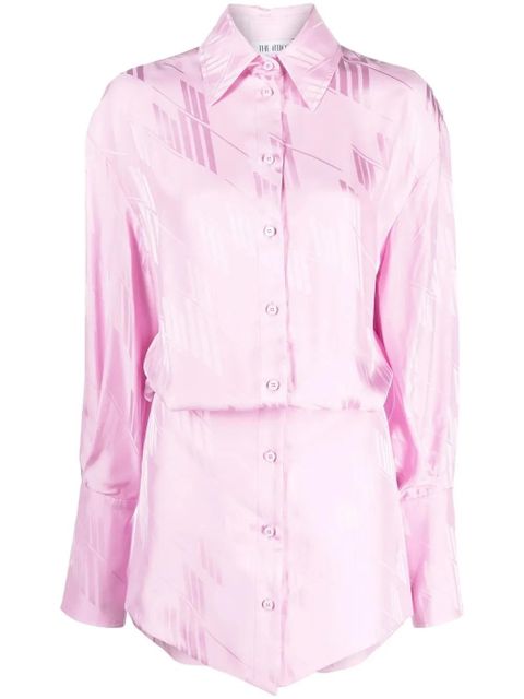 The Attico satin-effect shirt dress - Pink - zdjęcie produktu nr 1