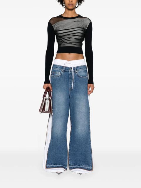 Jean Paul Gaultier Trompe L'oeil denim-panels trousers - Blue - zdjęcie produktu nr 2