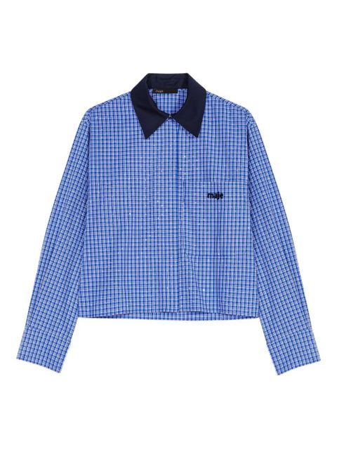 Maje rhinestone-embellished shirt - Blue