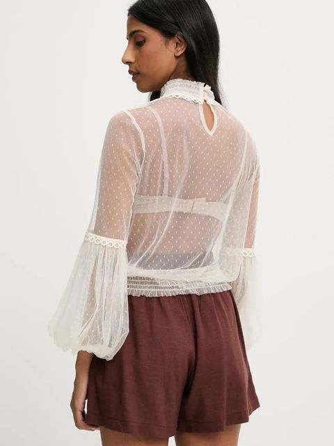 Answear.LAB bluzka damska kolor beżowy z aplikacją