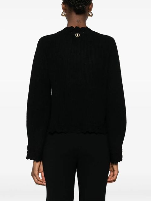 TWINSET crochet-trim cardigan - Black