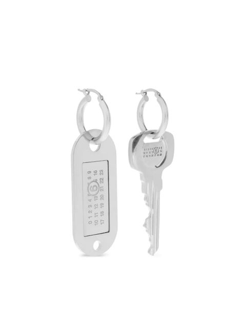 MM6 Maison Margiela Tag and Key earrings - Silver - zdjęcie produktu nr 1