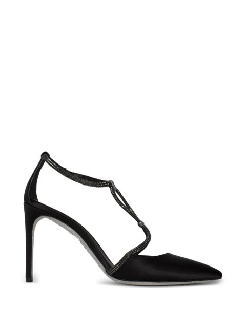 René Caovilla crystal-embellished satin pumps - Black - zdjęcie produktu nr 1