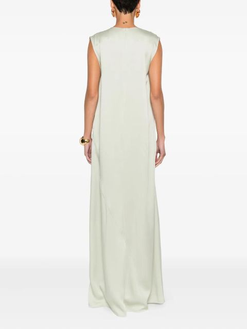 Jil Sander pleated sleeveless maxi dress - Green