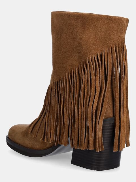 Steve Madden botki zamszowe Pia-F damskie kolor brązowy na słupku 11004805