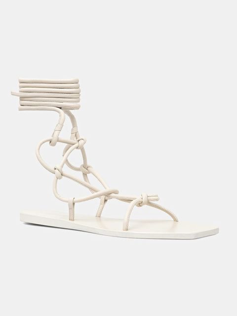 Rick Owens Lilies sandały skórzane Penta damskie kolor beżowy LI01E4808 - zdjęcie produktu nr 1