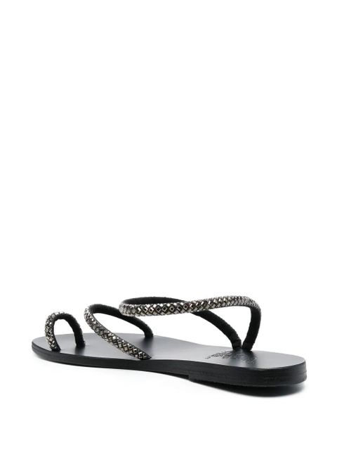 Ancient Greek Sandals Eleftheria crystal-embellished sandals - Black