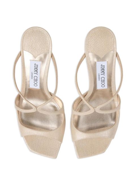 Jimmy Choo 75mm Anise square-toe sandals - Gold