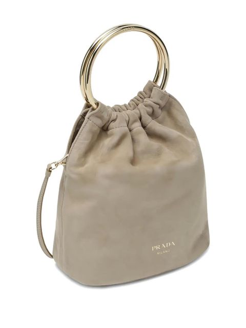 Prada ring-handle bucket bag - Neutrals