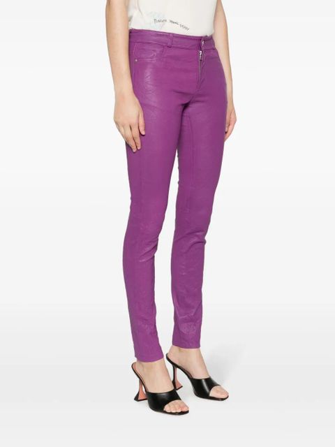 Zadig&Voltaire Phlame crinkled leather trousers - Purple - zdjęcie produktu nr 2