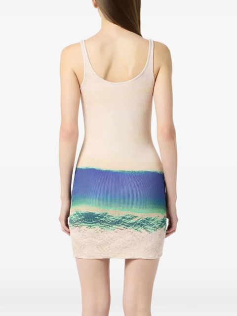 Blumarine ribbed print dress - Neutrals