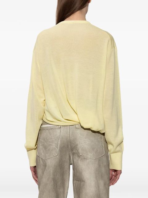 LOEWE V-neck asymmetric-silhouette wool sweater - Yellow