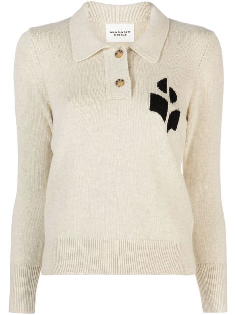 MARANT ÉTOILE Nola knitted polo sweatshirt - Neutrals - zdjęcie produktu nr 1