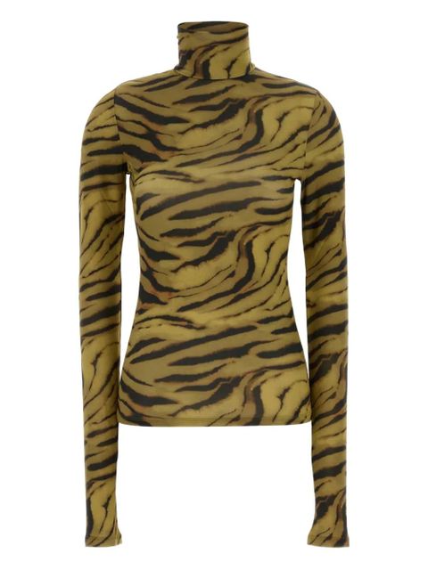 GANNI animal-print long-sleeve T-shirt - Green - zdjęcie produktu nr 1