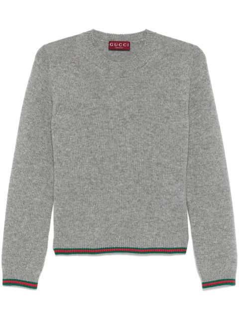 Gucci Web-trim sweater - Grey