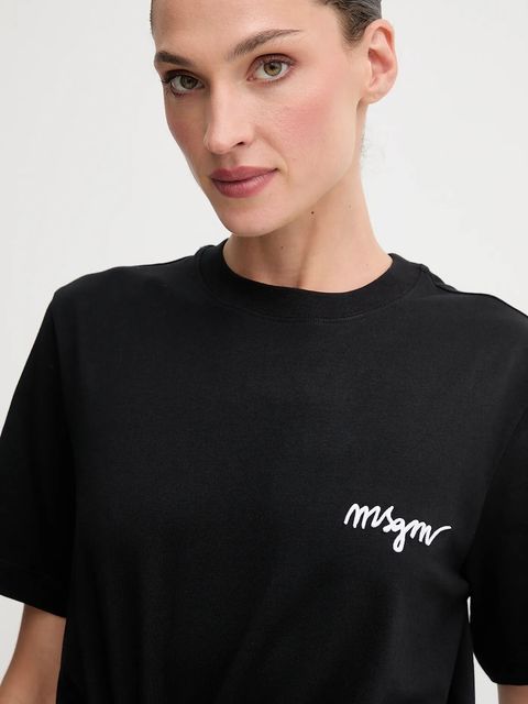 MSGM t-shirt bawełniany damski kolor czarny 2000MDM540.200002