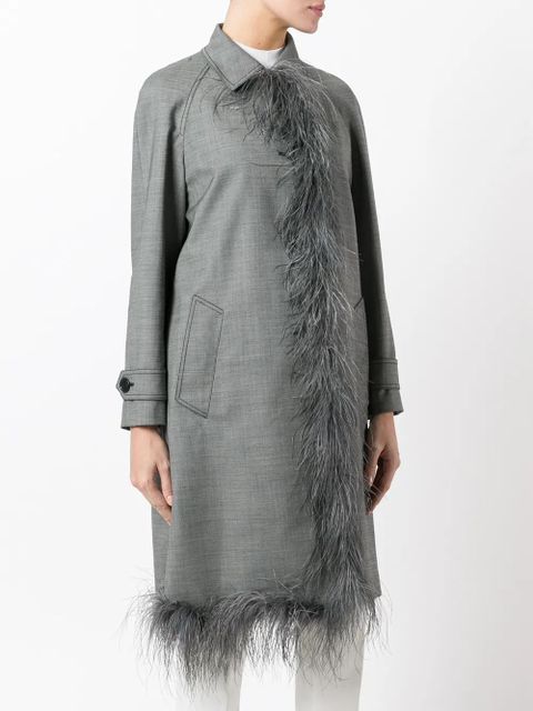 Prada fur trim coat - Grey