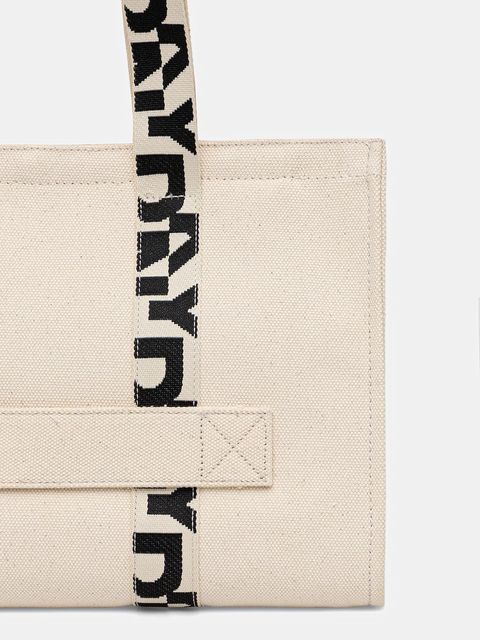 Dkny torebka bawełniana kolor beżowy R54AGO39 - zdjęcie produktu nr 2
