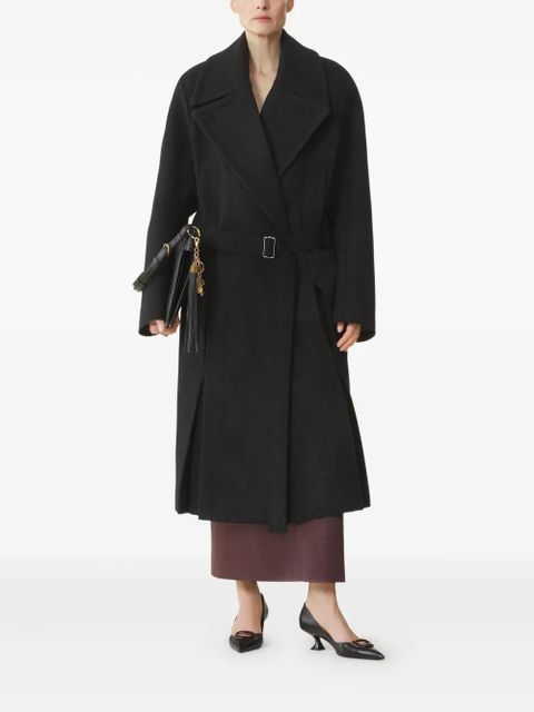 Lanvin belted wool coat - Black