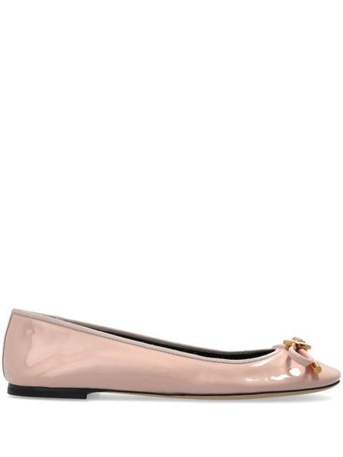 Versace Opera Bow patent-leather ballet flats - Pink - zdjęcie produktu nr 1