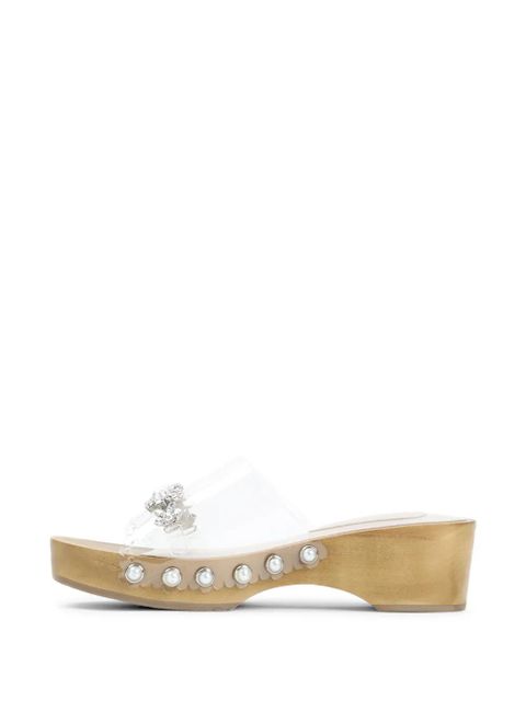 Simone Rocha embellished scalloped wooden clog sandals - White