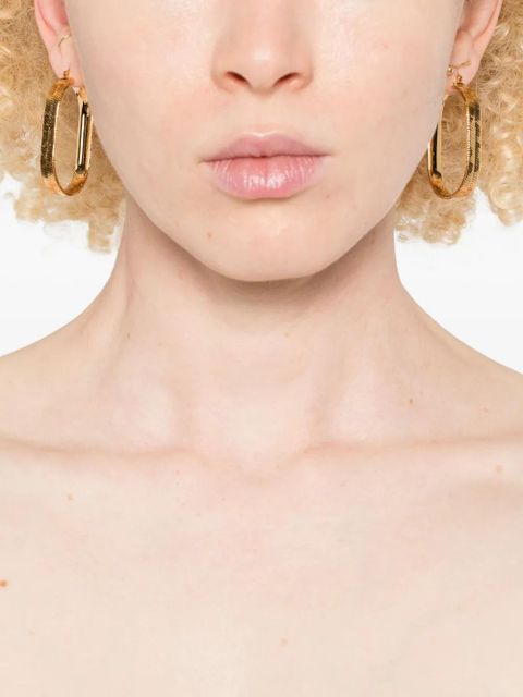 Jil Sander herringbone-textured oval earrings - Gold