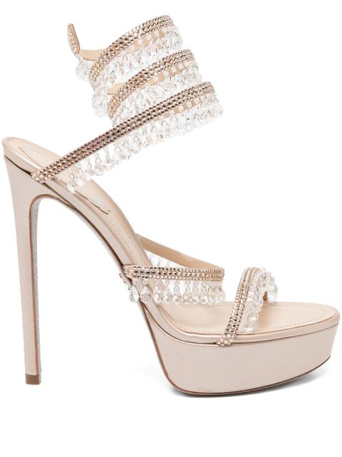 René Caovilla rhinestone heeled sandals - Neutrals - zdjęcie produktu nr 1