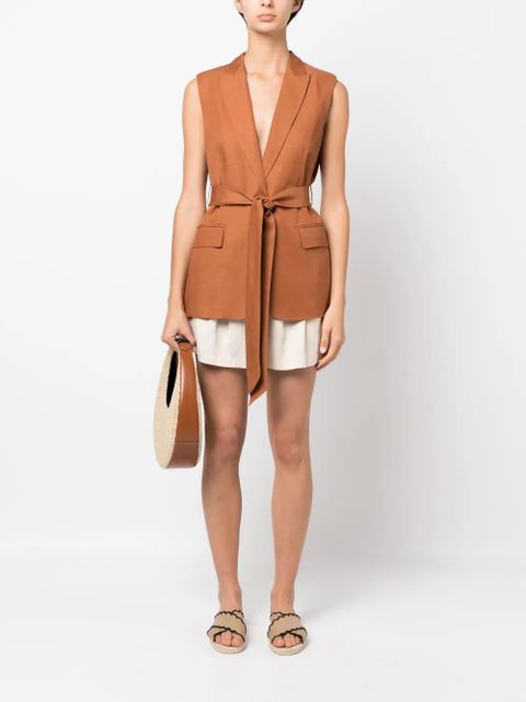 TWINSET peak-lapels sleeveless jacket - Brown - zdjęcie produktu nr 2