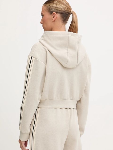 Guess bluza z domieszką wełny MURIEL damska kolor beżowy z kapturem z aplikacją V5BQ17 KCX52