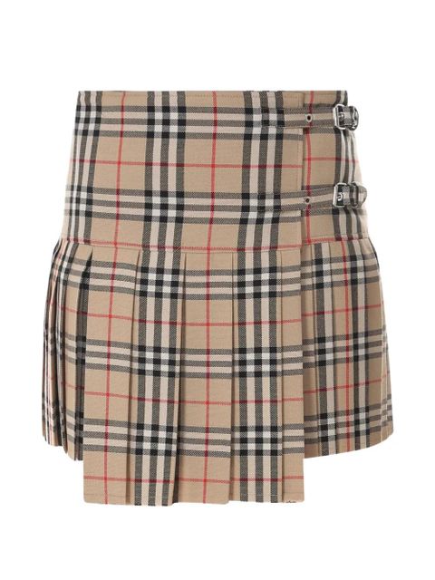 Burberry checked-pattern pleated mini skirt - Neutrals - zdjęcie produktu nr 1