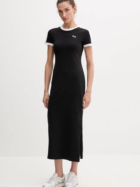 Puma sukienka kolor czarny midi prosta 632140 - zdjęcie produktu nr 1