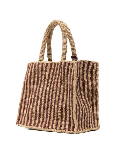 MC2 Saint Barth Collette striped raffia tote bag - Red - zdjęcie produktu nr 2