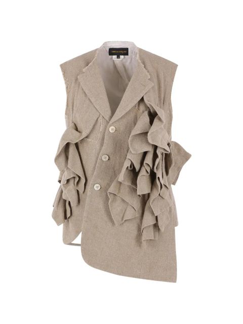 Comme Des Garçons ruffled buttoned gilet - Neutrals - zdjęcie produktu nr 1