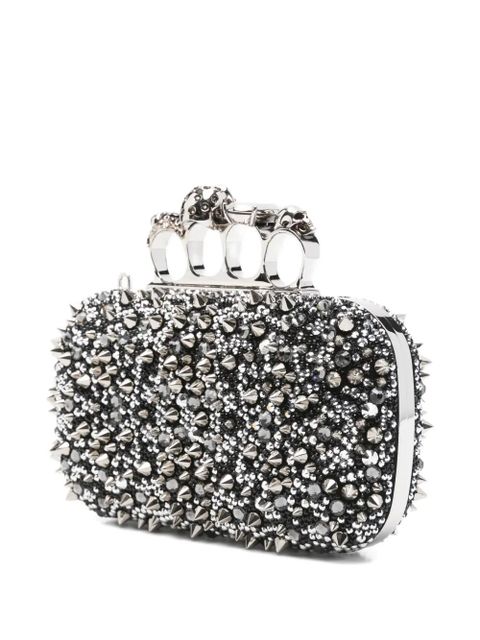 Alexander McQueen skull stud clutch bag - Silver