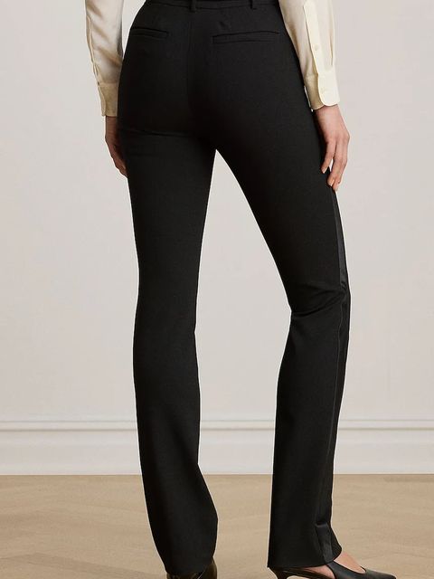 Lauren Ralph Lauren spodnie damskie kolor czarny dzwony high waist 200951577