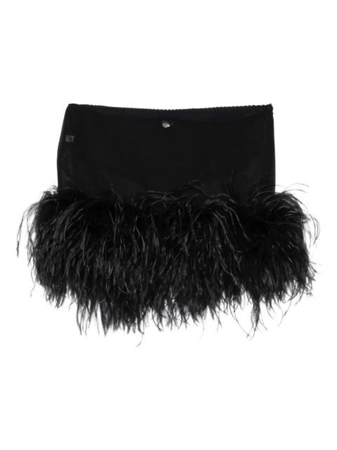 The Attico feather-trim mini skirt - Black - zdjęcie produktu nr 1