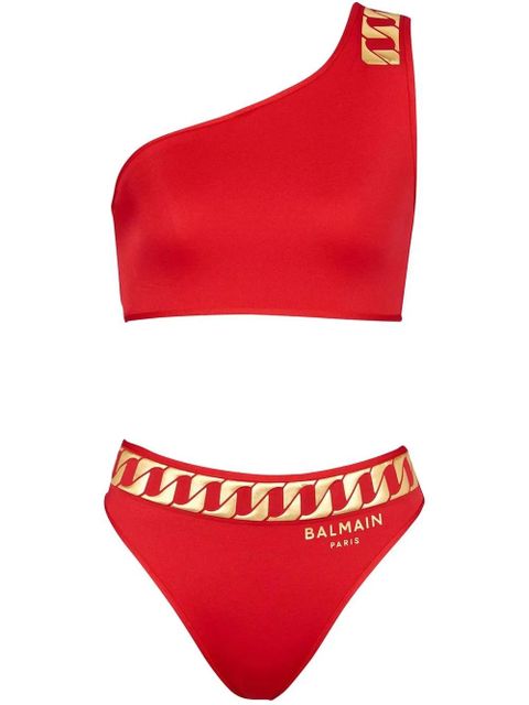 Balmain chain link print bikini set - Red - zdjęcie produktu nr 1