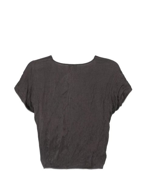 Alysi gathered V-neck blouse - Brown - zdjęcie produktu nr 2