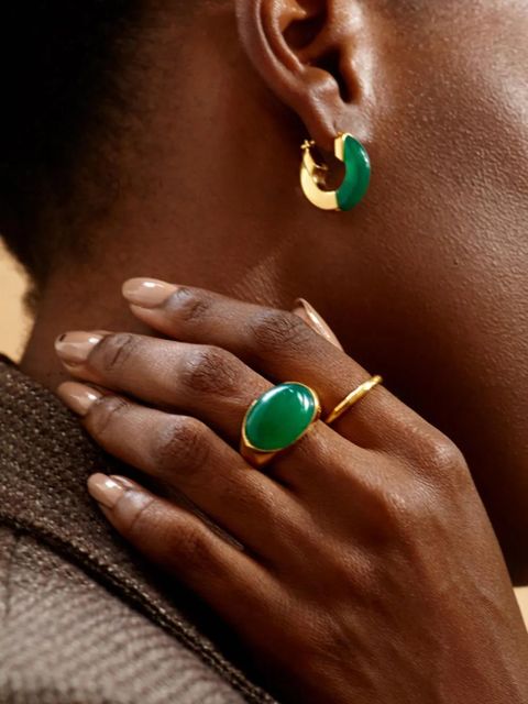 Monica Vinader 18kt yellow gold Kate Young small hoops