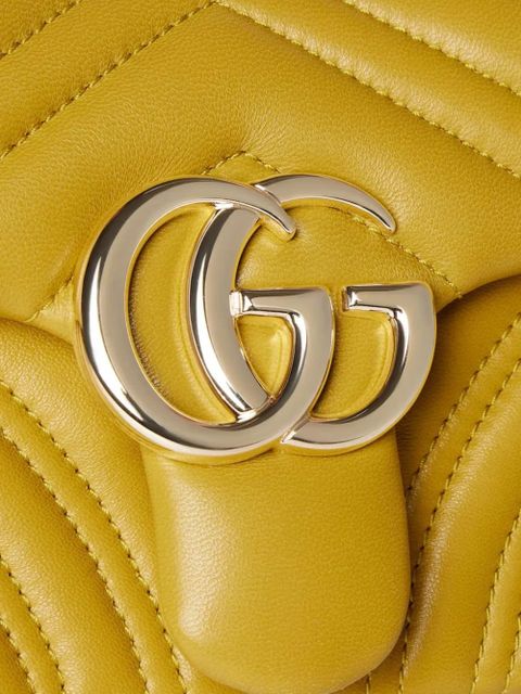 Gucci small GG Marmont chevron-quilted shoulder bag - Yellow