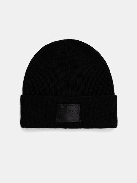 Guess czapka z dodatkiem wełny BRENTON kolor czarny AW5436 POL03 - zdjęcie produktu nr 1