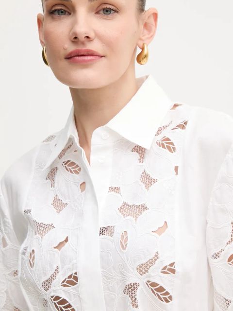 BOSS sukienka kolor biały mini rozkloszowana 50535196