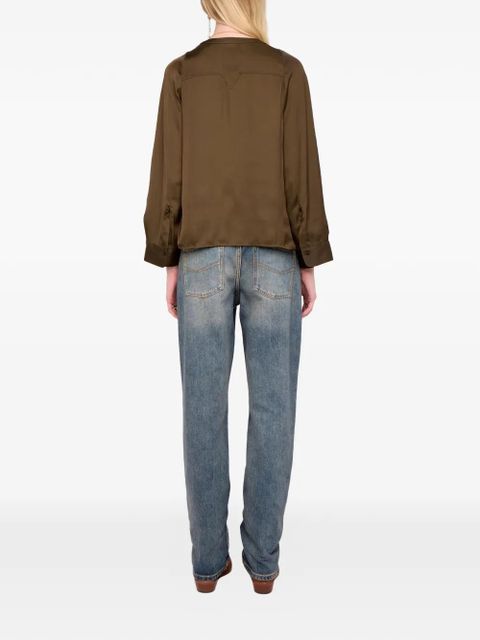 Zadig&Voltaire Torny V-neck satin blouse - Green - zdjęcie produktu nr 2