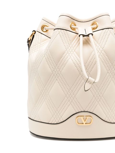 Valentino Garavani quilted bucket bag - White