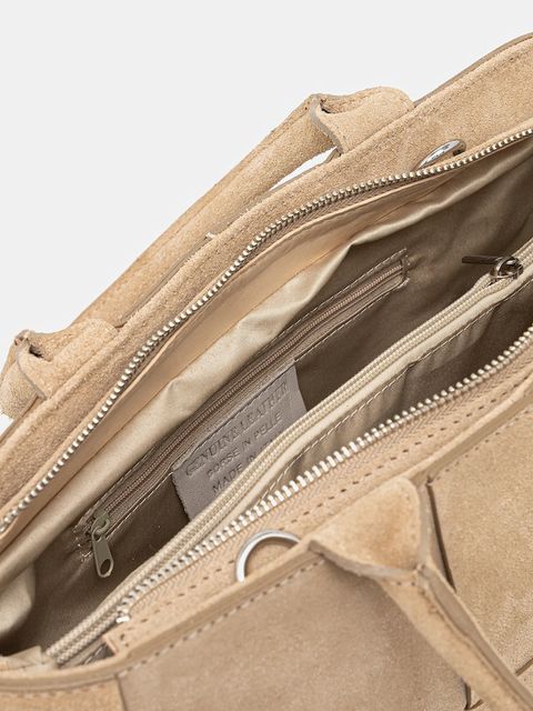 Answear.LAB torebka zamszowa kolor beżowy