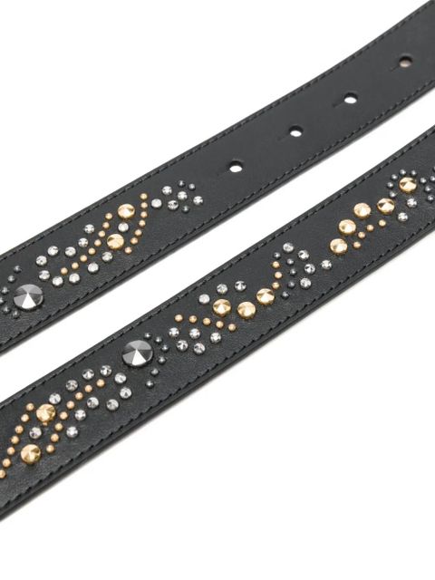 Versace studded medusa leather belt - Black